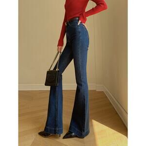 Commense Y2K Denim Slim Flare Bootcut Jeans Stretch Casual Small
